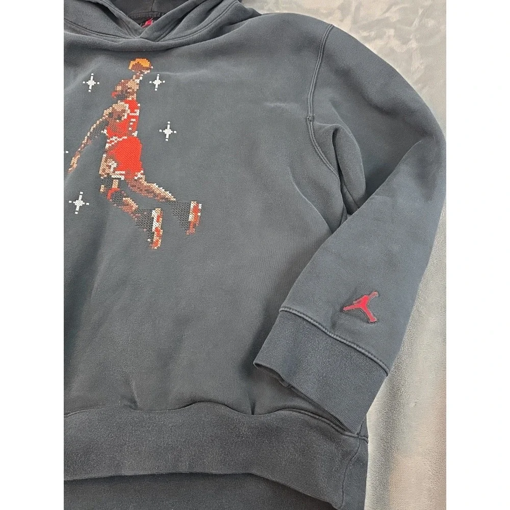 Nike Air Jordan Essentials Stitch Graphic‎ Fleece Hoodie Black DC9713-010 Large